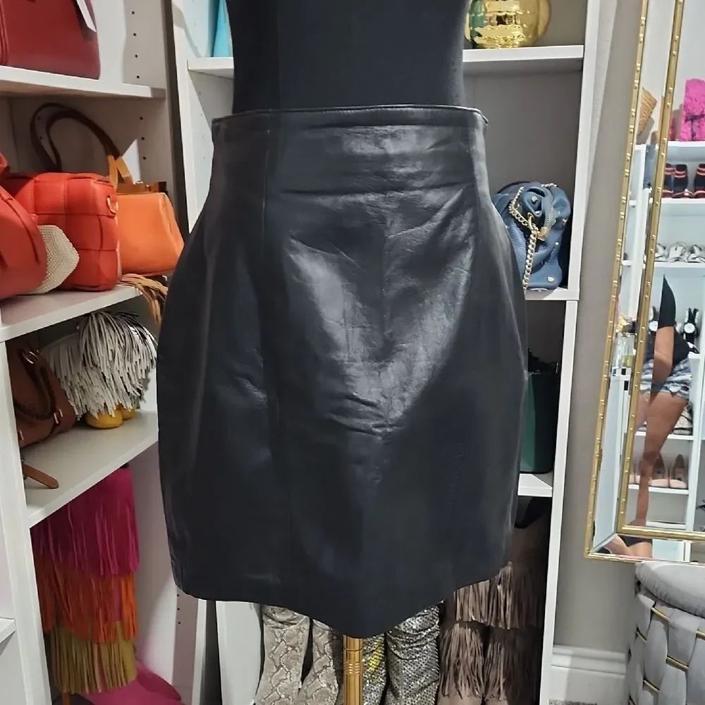 Vintage Wilson Black A-Line Leather Skirt